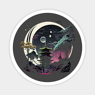 Japanese Temple Tokyo  Asian Inspired Retro Japan Magnet